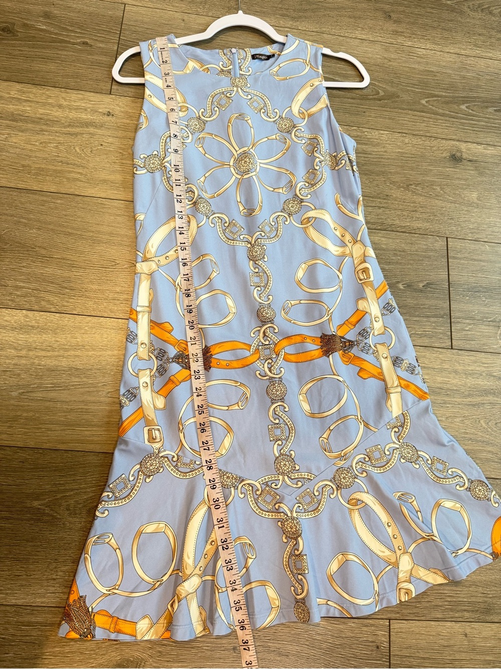 J.McLaughlin Devon Stirrup Print Sleeveless Flounce Hem Carmen Dress Small - Picture 7 of 10